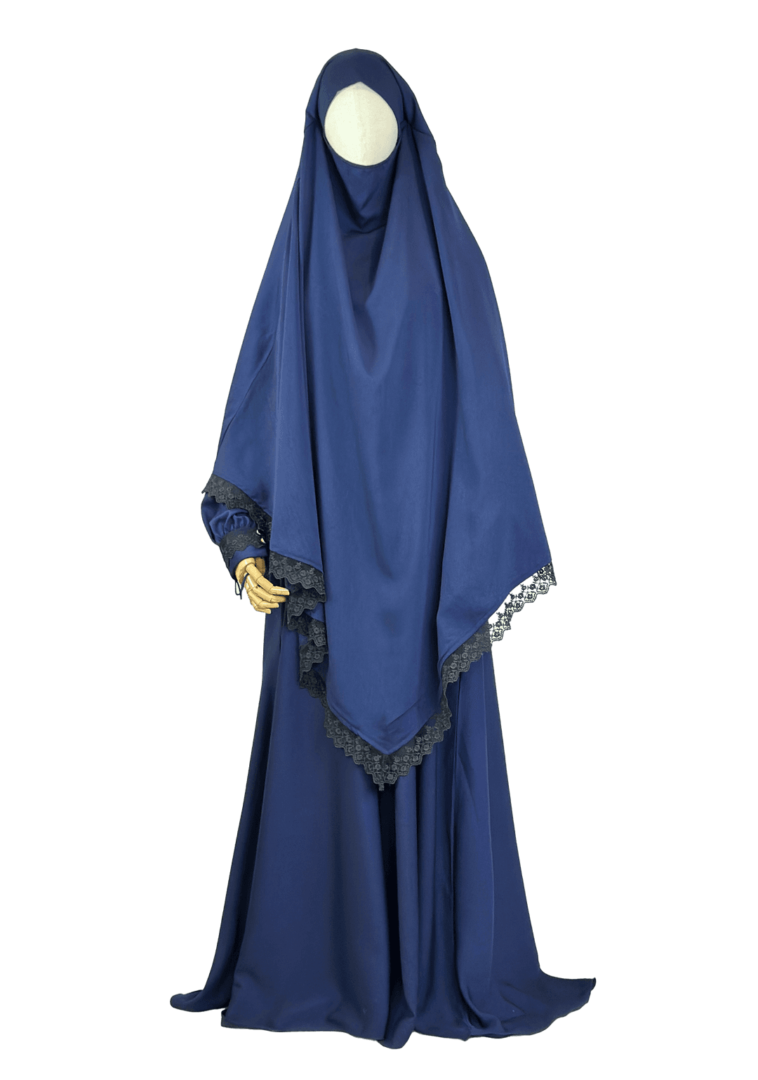 Shazia Lace Trim Jilbab - Sapphire