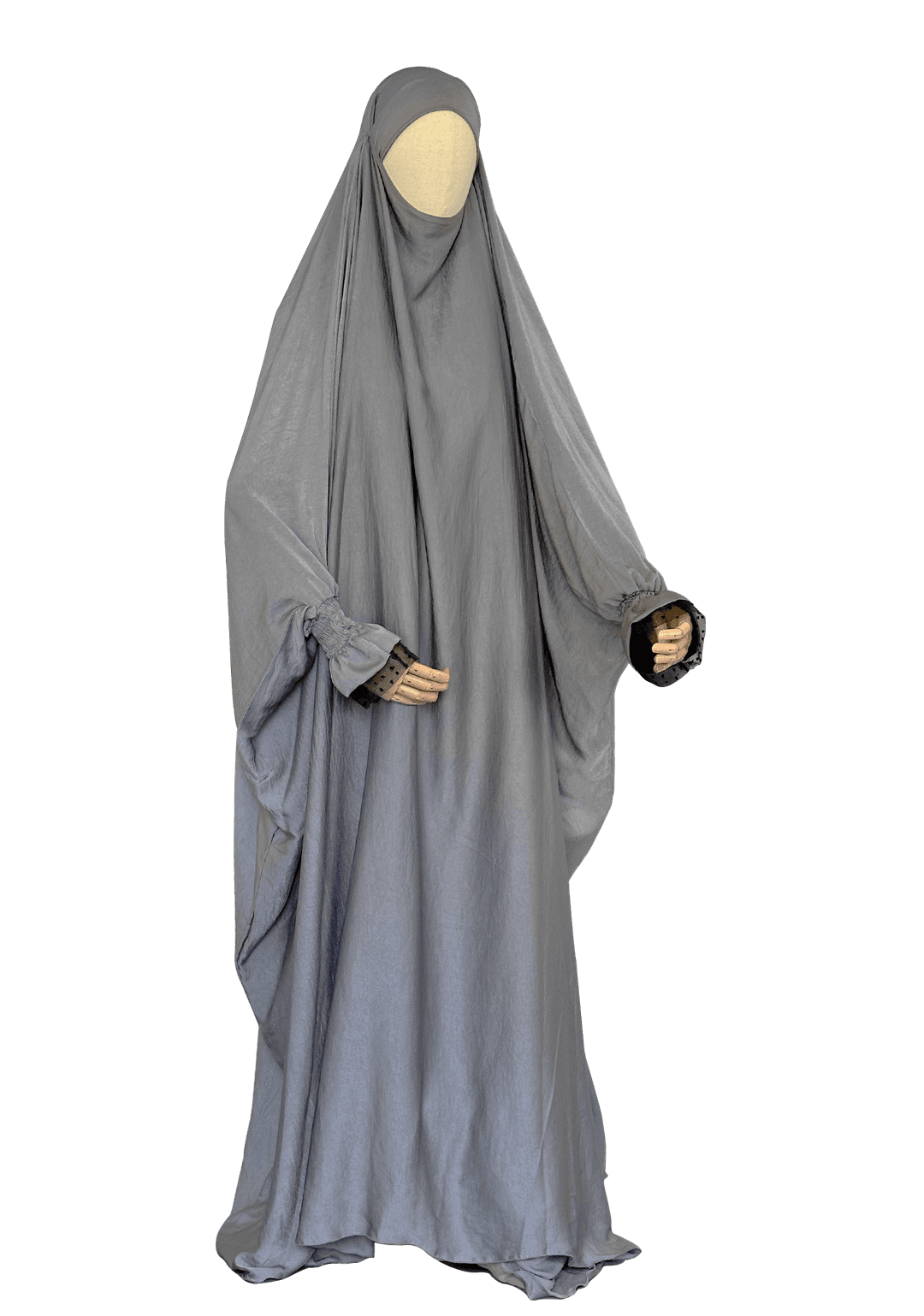 Aisha Scrunch Net Jilbab - Silver
