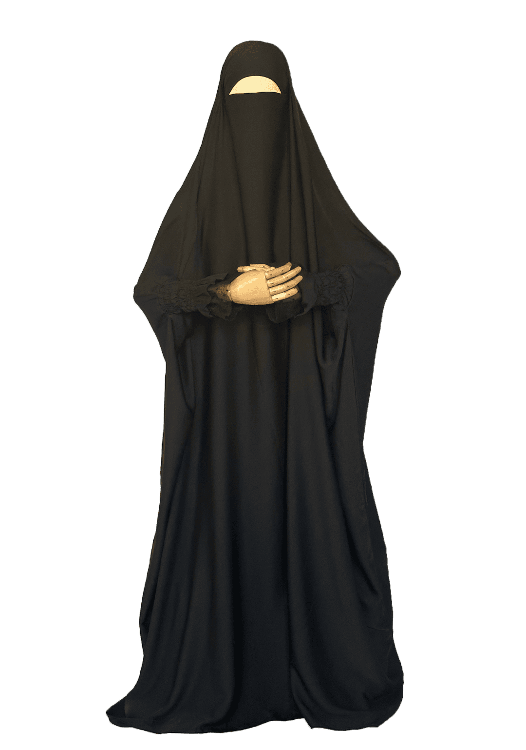 Aisha Scrunch Net Jilbab - Black