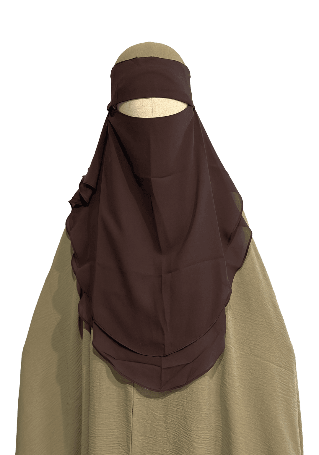 Ramlah 2 Layer Make-up Niqab - Mahoni